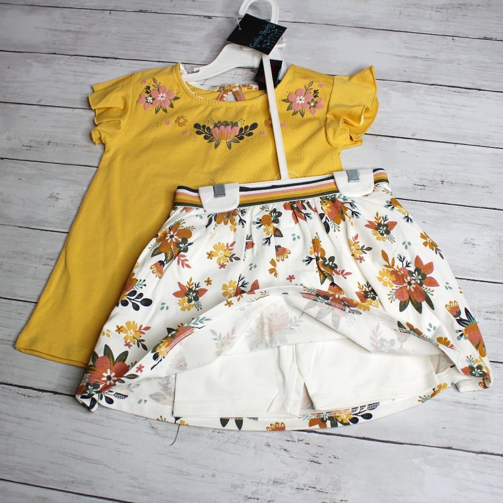 Cynthia Rowley Girls Top Skirt Skort Set Size 3T Floral